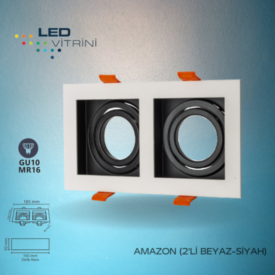 Amazon Beyaz-Siyah 2’li Kare Dekoratif Kasa