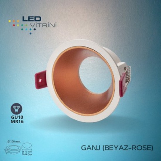 Ganj Beyaz-Rose Dekoratif Kasa