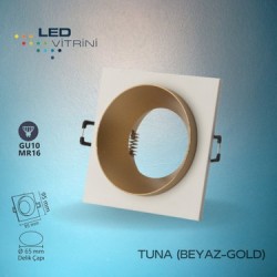 Tuna Beyaz-Gold Dekoratif Kasa Tuna Beyaz-Gold Dekoratif Kasa