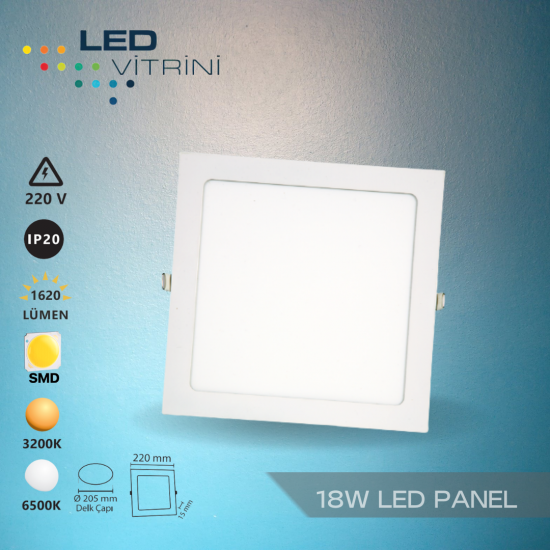 18W Sıva Altı Kare LED Panel
