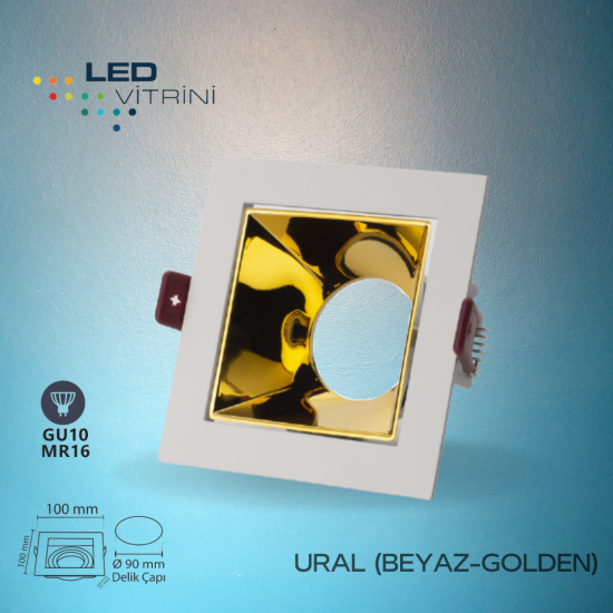 Ural Beyaz-Golden Dekoratif Kasa