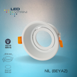 Nil Beyaz Yuvarlak Dekoratif Kasa