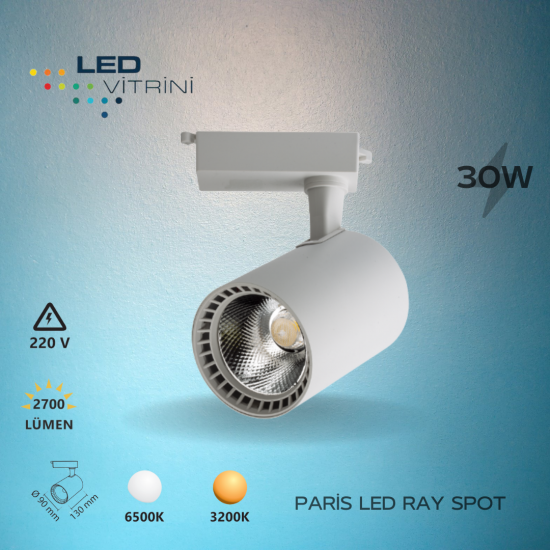 30 Watt Ray Spot Beyaz (Paris) 30 Watt Ray Spot Beyaz (Paris)