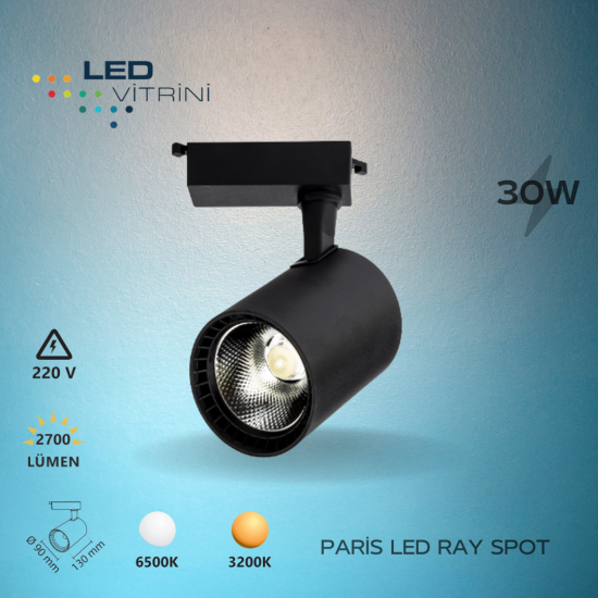 30 Watt Ray Spot Siyah (Paris) 30 Watt Ray Spot Siyah (Paris)