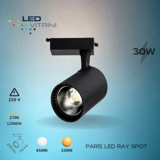 30 Watt Ray Spot Siyah (Paris)