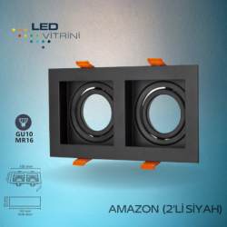 Amazon Siyah Kare 2’li Dekoratif Kasa