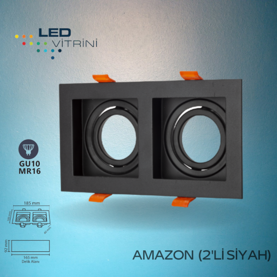 Amazon Siyah Kare 2’li Dekoratif Kasa