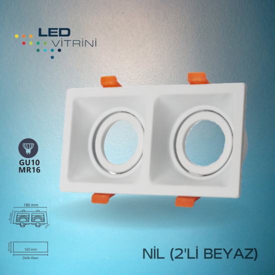 Nil Beyaz Kare 2’Lİ Dekoratif Kasa