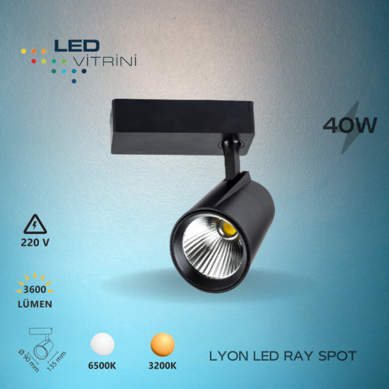 40 Watt Ray Spot Siyah (Lyon) 40 Watt Ray Spot Siyah (Lyon)