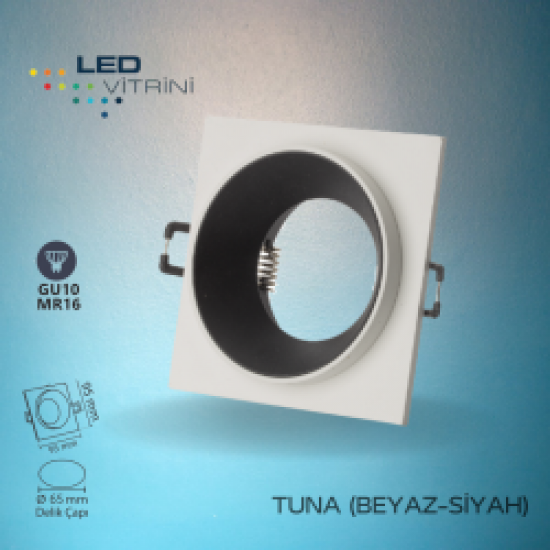 Tuna Beyaz-Siyah Dekoratif Kasa