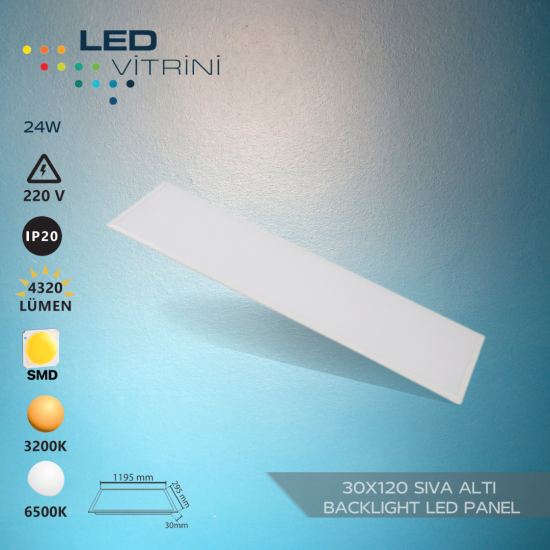 30×120 Sıva Altı Backlight LED Panel