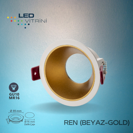 Ren Beyaz-Gold Dekoratif Kasa Ren Beyaz-Gold Dekoratif Kasa