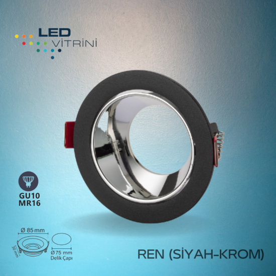 Ren Siyah-Krom Dekoratif Kasa