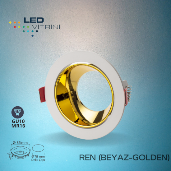 Ren Beyaz-Golden Dekoratif Kasa