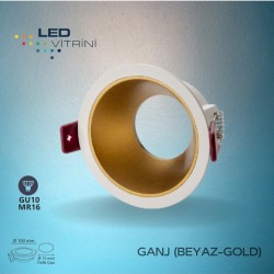 Ganj Beyaz-Gold Dekoratif Kasa
