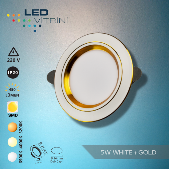 5W White + Gold Kasa Spot Sıva Altı 5W White + Gold Kasa Spot Sıva Altı