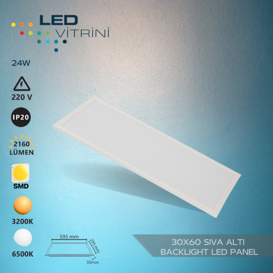 30×60 Sıva Altı Backlight LED Panel 30×60 Sıva Altı Backlight LED Panel