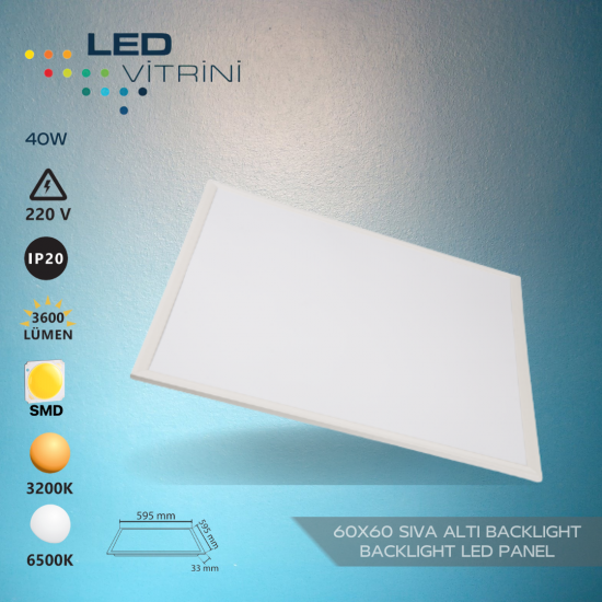60×60 Sıva Altı Backlight LED Panel