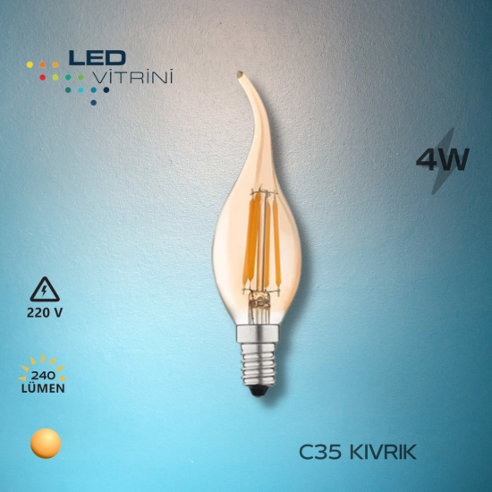 T35 Kıvrık Rustik Ampul 