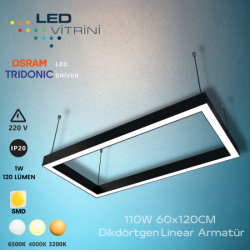 110W 60x120CM Dikdörtgen Linear Armatür