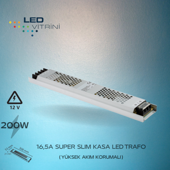 16,5A-200W Super Slim Kasa LED Trafo