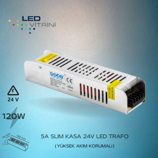 24V 5A- 120W Slim Kasa Trafo