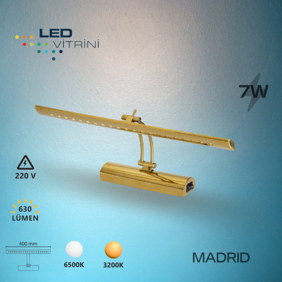 7W Gold Madrid Led Aplik Anahtarlı