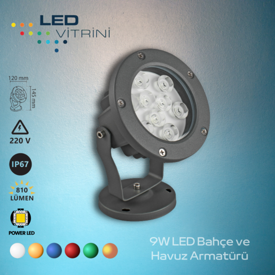 9W Bahçe ve Havuz Armatürü
