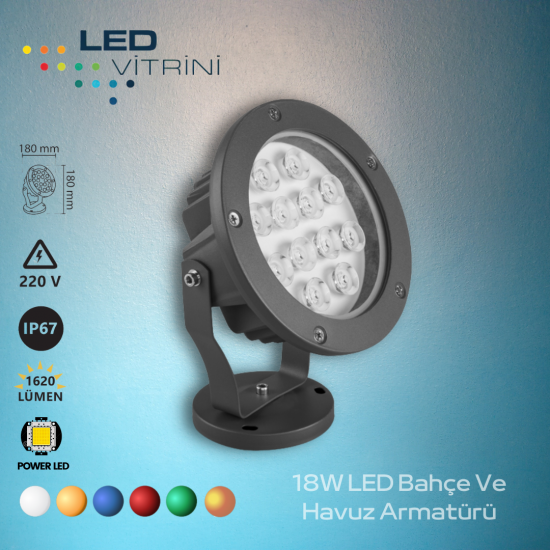18W LED Bahçe Ve Havuz Armatürü