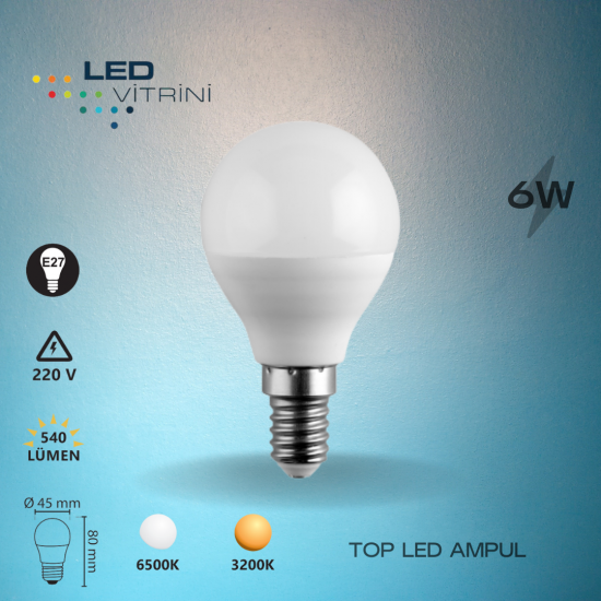 6W TOP LED Ampul (ince duylu) 6W TOP LED Ampul (ince duylu)