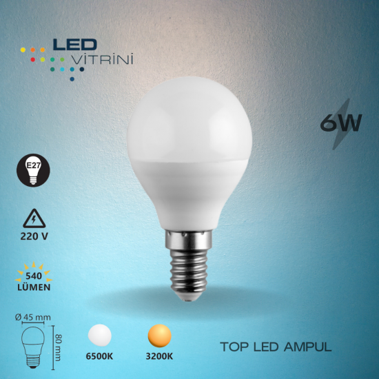 6W TOP LED Ampul (ince duylu)