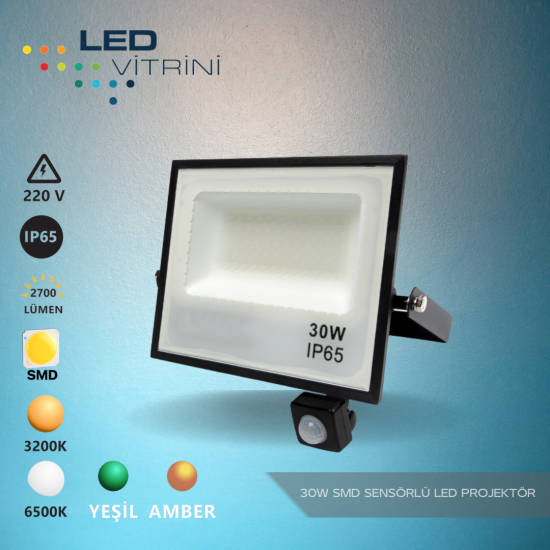 30W SMD Sensörlü LED Projektör