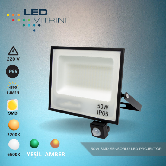 50W SMD Sensörlü LED Projektör